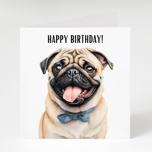 Pug Birthday Card