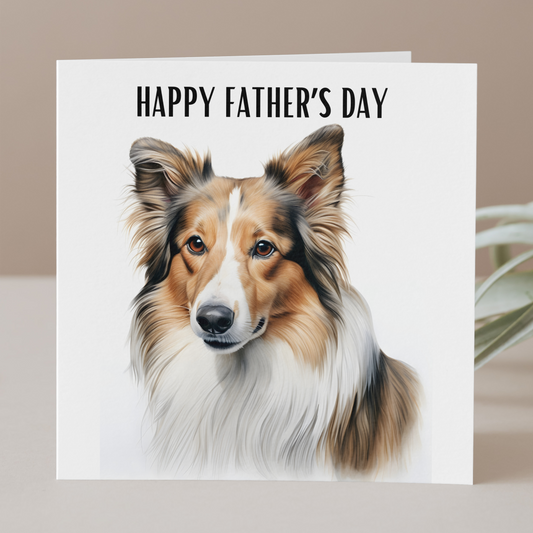 Rough Collie Father's Day Card