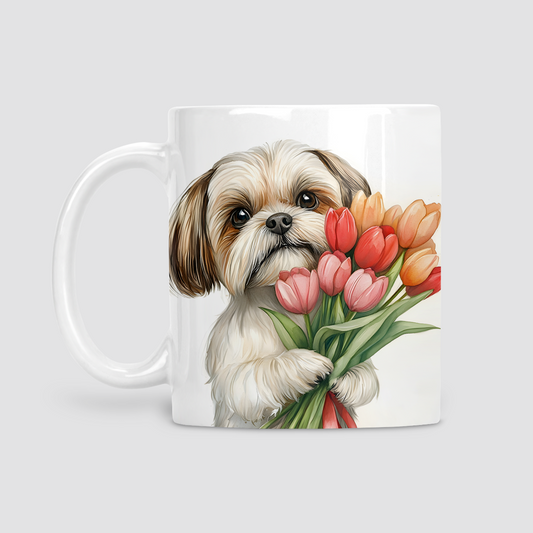 Shih Tzu with Tulips Mug