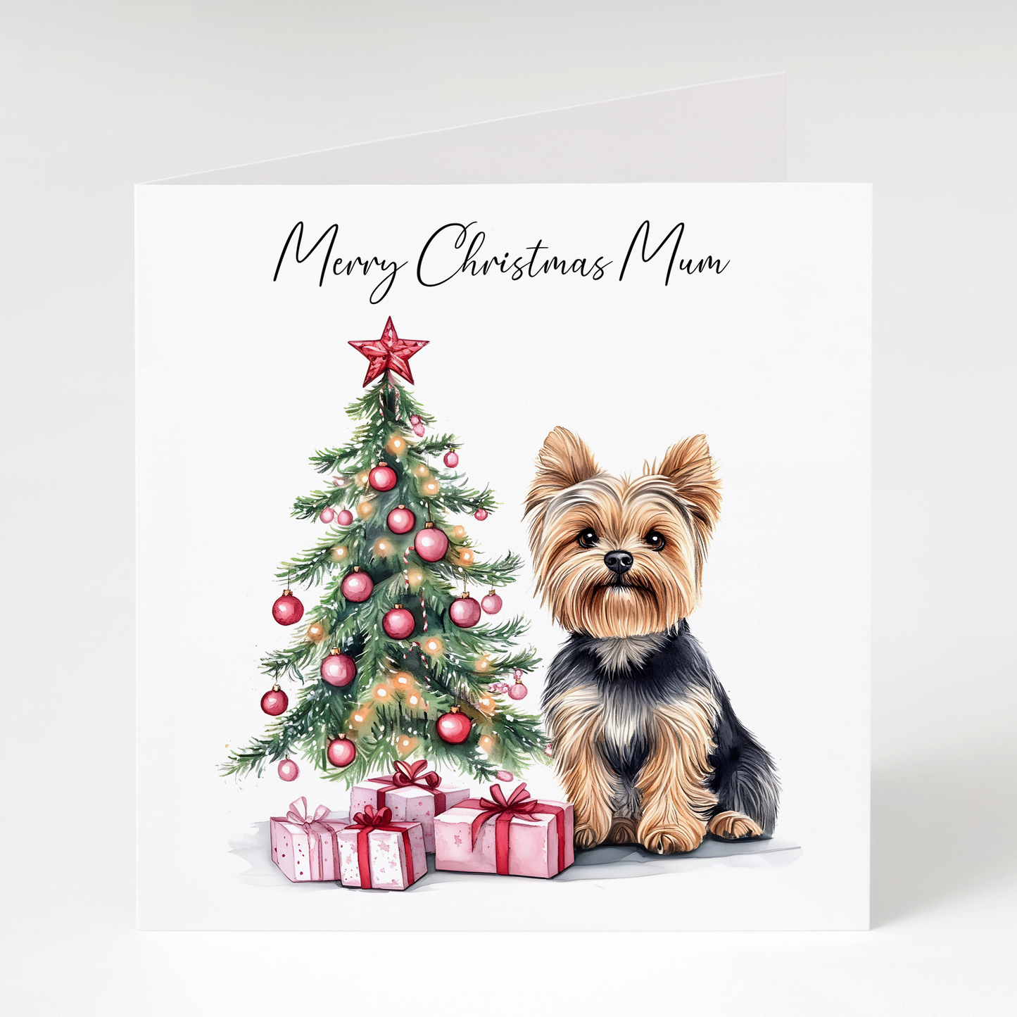 Yorkshire Terrier Christmas Card for Mum