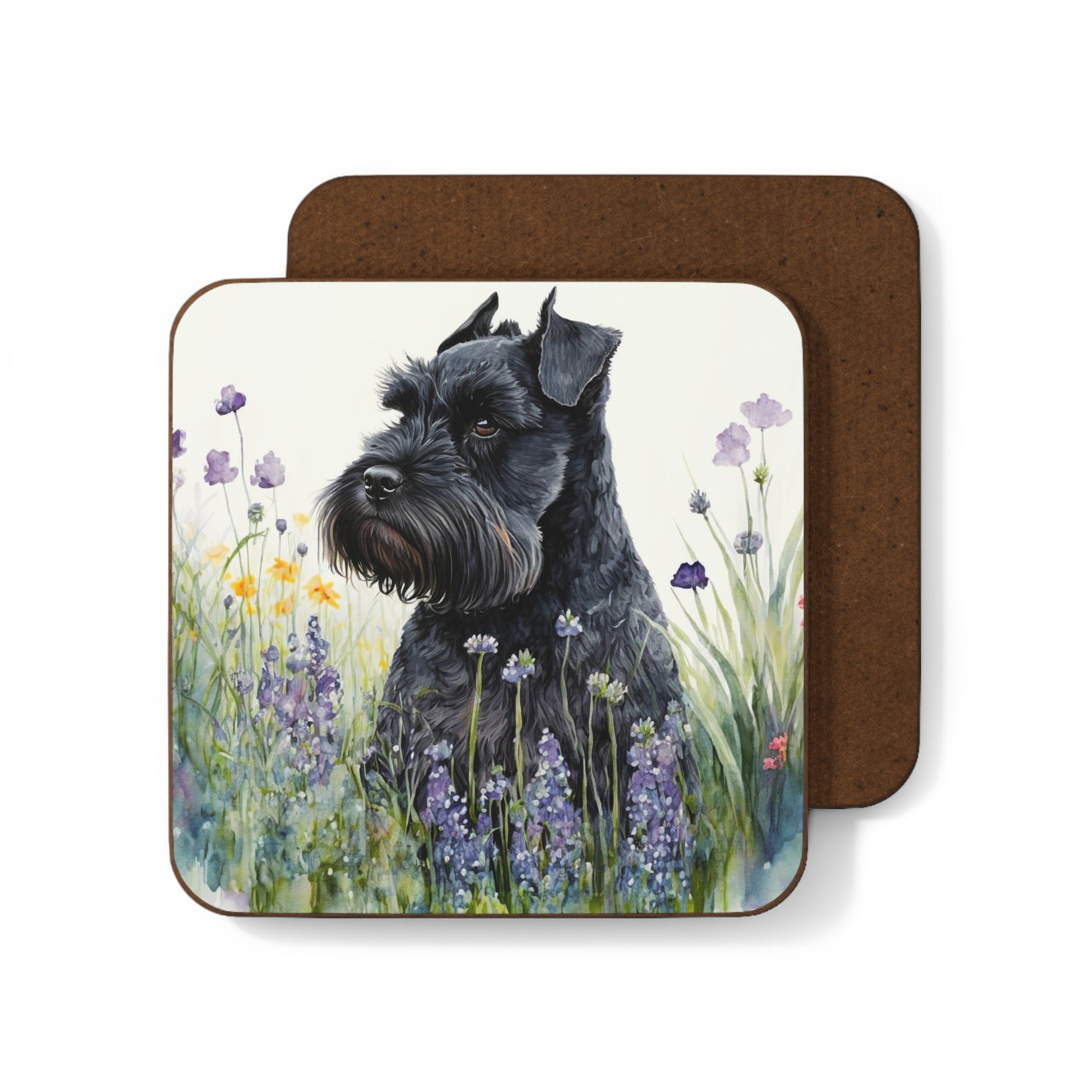 Black Schnauzer Watercolour Coaster