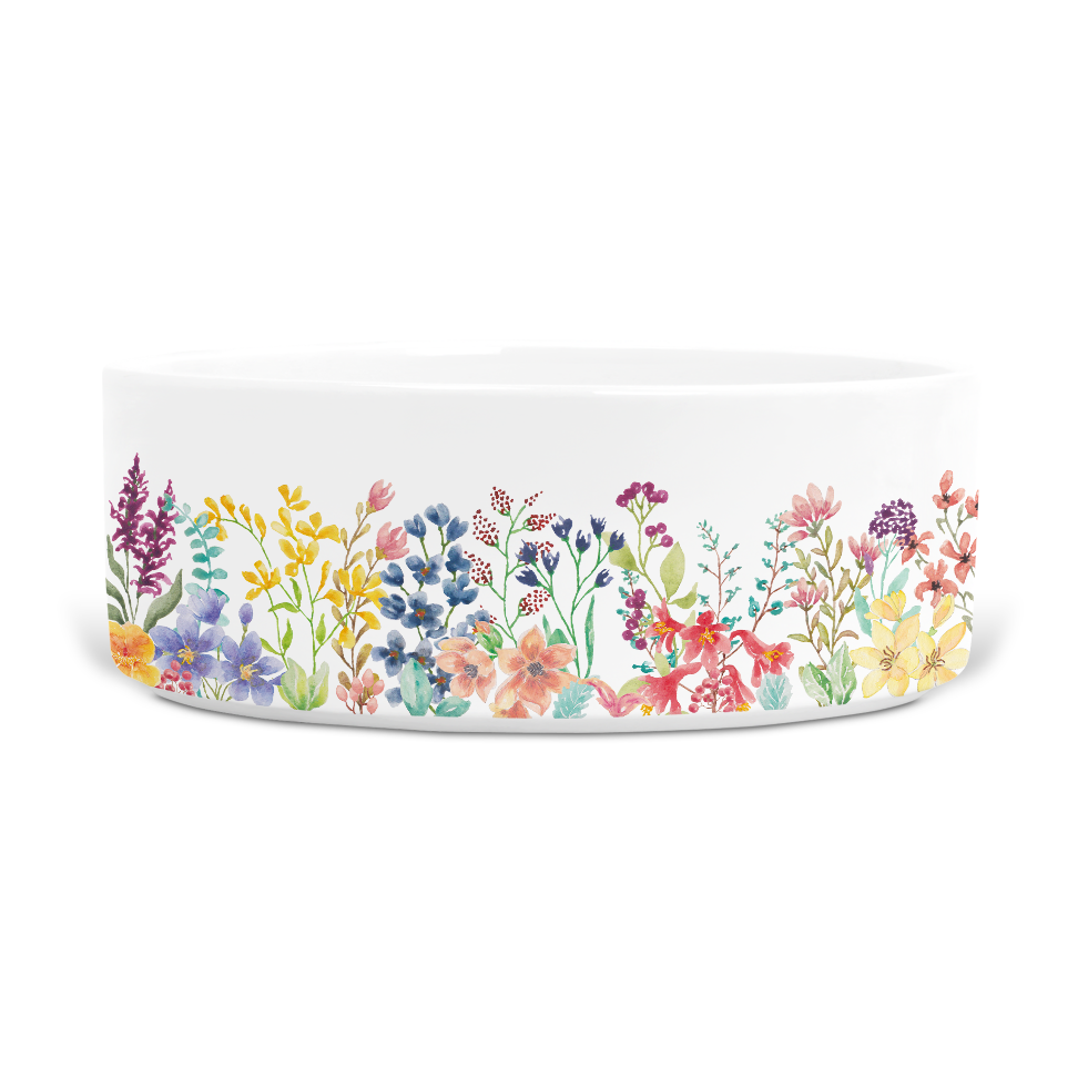 Wildflower dog bowl