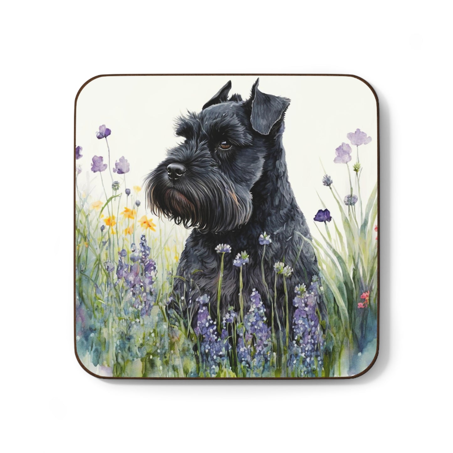 Black Schnauzer Watercolour Coaster