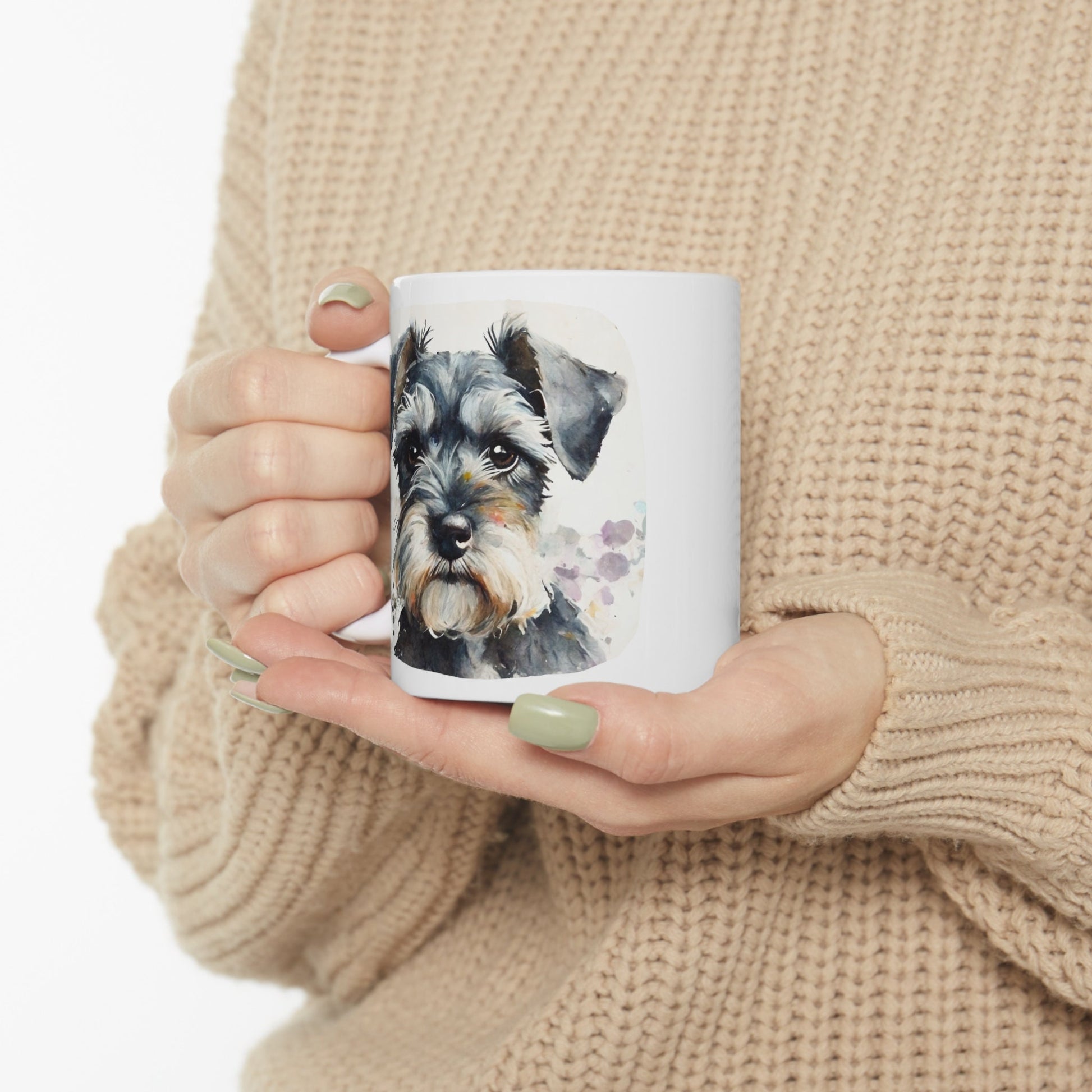Schnauzer mug, Schnauzer watercolour mug, Schnauzer coaster, Mother's Day gift, Schnauzer lover gift, coaster also available,