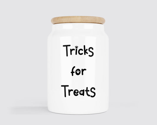Dog treat jar, Tricks for treats, Perfect for small treats, Dog lover gift, Dog homeware, Dog food, Pet treat jar, Dog treats