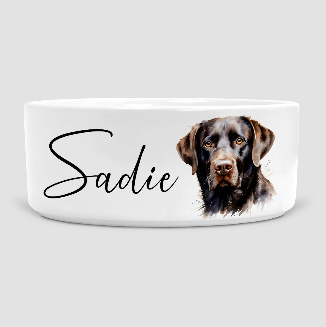 Personalised Labrador Dog Bowl, Chocolate Labrador, Dog, Dog Bowls, Ceramic Dog Bowl, Large Dog Bowl, Labrador Gift, Labrador lover