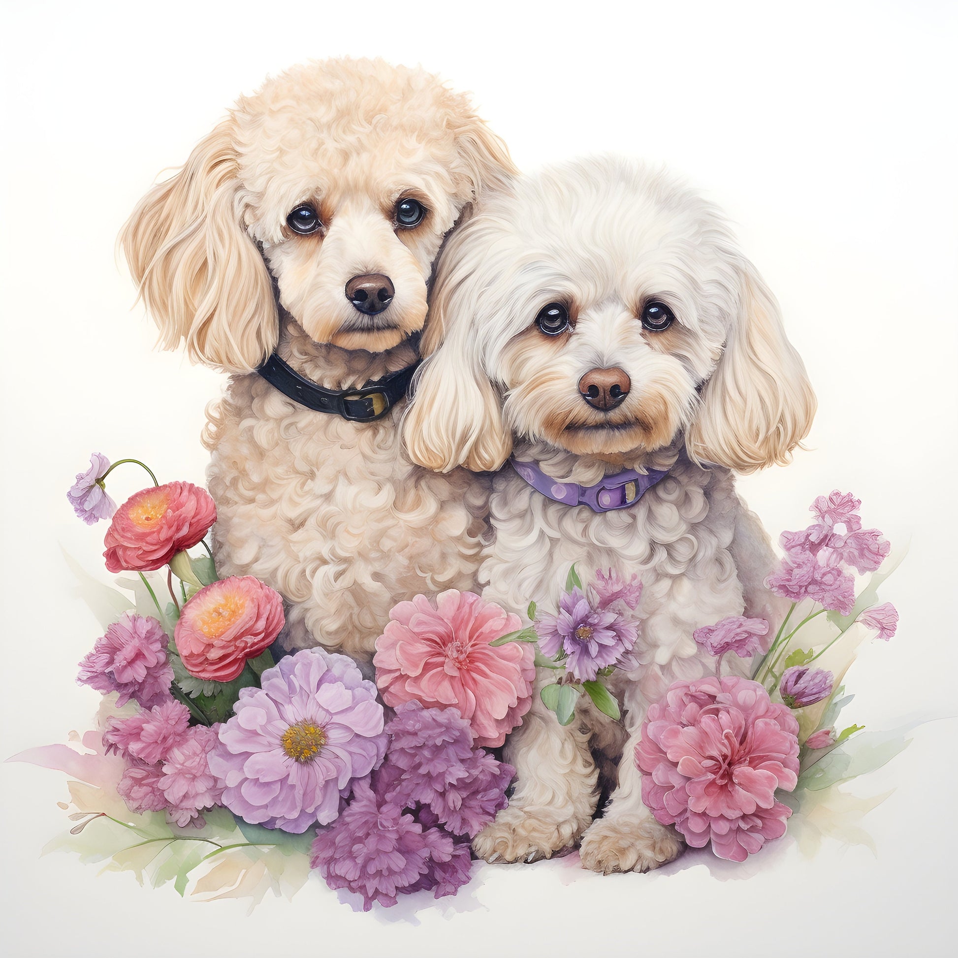 Cockapoo flowers flask, Cockapoo lover gift, Dog lover gift, Cockapoo, flask with cup, 500ml drinks bottle, Travel mug, gift for dog Mum