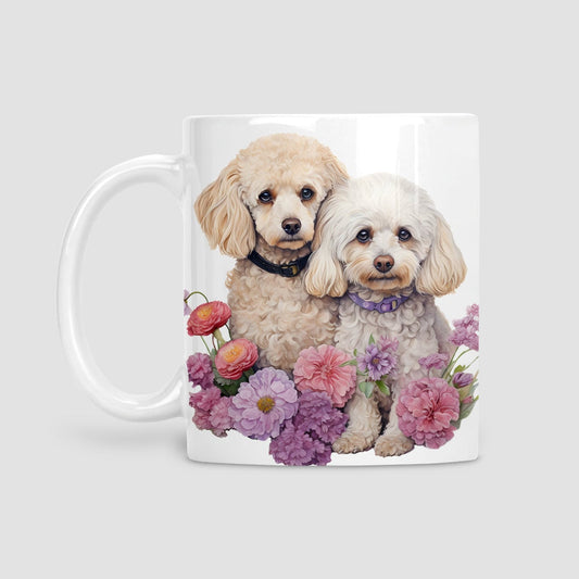 Cockapoo with flowers mug, Cockapoo, Dog lover gift, Cockapoo gift, watercolour mug, gifts, Cup, Mug for Her, Dog Mum, Gifts for Dog Lovers