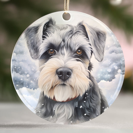 Schnauzer Christmas Decoration, Cute Dog Ornament, Perfect for schnauzer lovers, Hanging Christmas Tree Decoration