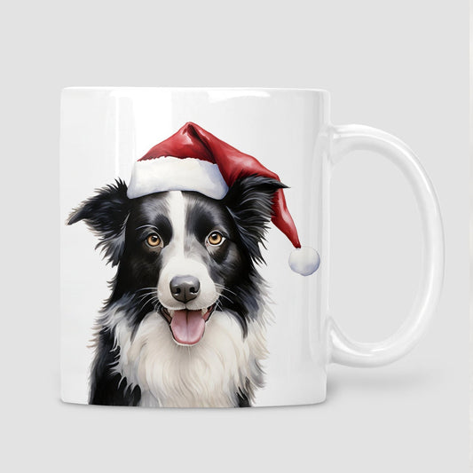 Black Border collie Christmas mug, Border collie lover gift, Dog lover gift, Border collie Mum gift, Border collie Dad gift, Christmas mug
