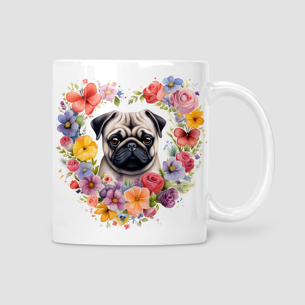Pug mug, Mother's day gift, Birthday gift, Pug Mum, 11oz ceramic mug.